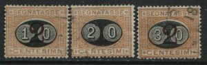 Italy 1890-91 overprinted values Postage Dues set of 3 used