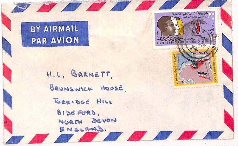 YEMEN Stamps Used*LITTLE ADEN* Cover British PO CDS 1974 Air Mail {samwells}UU87