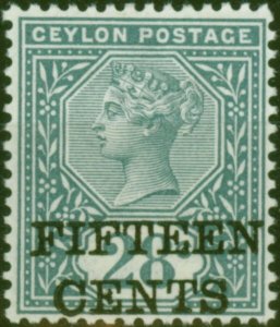 Ceylon 1891 15c on 28c Slate SG240 Fine MM