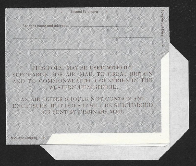 CAYMAN ISLANDS Aerogramme 6d Cliffs & Queen 1958 Georgetown cancel!