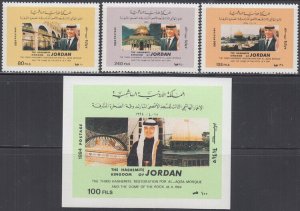 JORDAN Sc # 1483-6 CPL MNH SET & S/S RESTORATION of AL AQSA MOSQUE in JERUSALEM