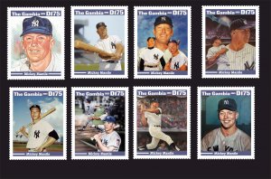 Stamps. Baseball Mickey mantle  2022 year, 8 stamps  perforated MNH** NEW