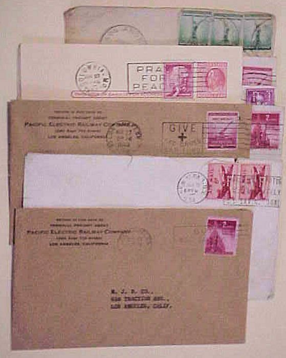 US  PERFINS ON 8 DIFF. COVERS  1939