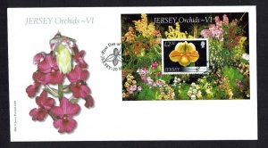 Jersey: 2008 Orchids, (issue VI)  set + M/S on 2 FDCs 