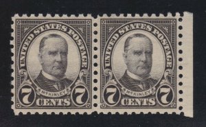 US 588 7c McKinley Pair Mint F-VF OG LH SCV $25