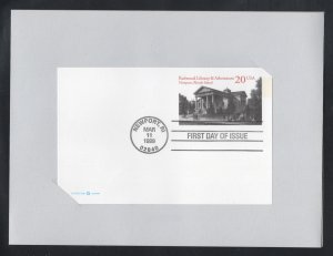 SC# UX303 - Redwood Library Postal Card Autographed - FDC - Program