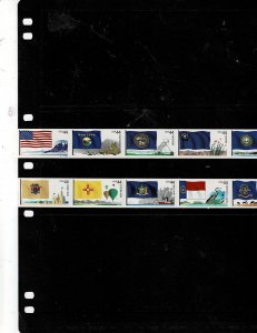 Flags of Our Nation 44c US Postage Coil Strip Set of 10 #4303-12 VF MNH