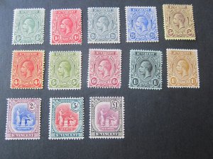 St Vincent 1913 Sc 104-116 KGV set MNH/MLH