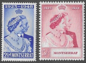 Montserrat # 106-107  KGVI Silver Wedding  (2)  Unused VLH