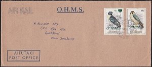 COOK IS 1985 OHMS overprints on cover to New Zealand.......................B1090