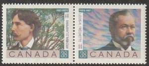 Canada  1989  Poets Issue   Sc# 1243-44  MNH