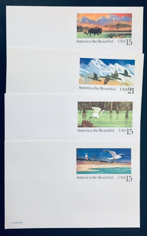 United States #UX120//UX158 America the Beautiful Postcards. 7 Postcards. Mint