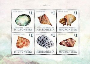 Micronesia 2013 - Seashells - Sheet of 6 Stamps - Scott #1039 - MNH