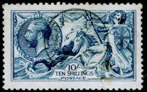 SG412, 10s blue, FINE USED, CDS. Cat £875. DE LA RUE.