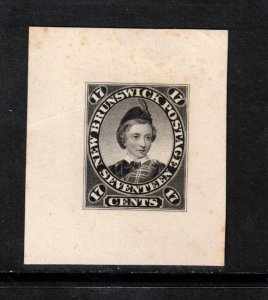 New Brunswick #11DP (Minuse & Pratt #11P1) Very Fine Die Proof In Black On Card