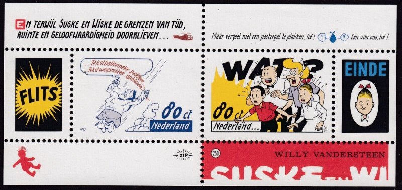 Sc# 960 Netherlands 1997 Suske & Wiske comic MNH souvenir sheet S/S CV $2.60 