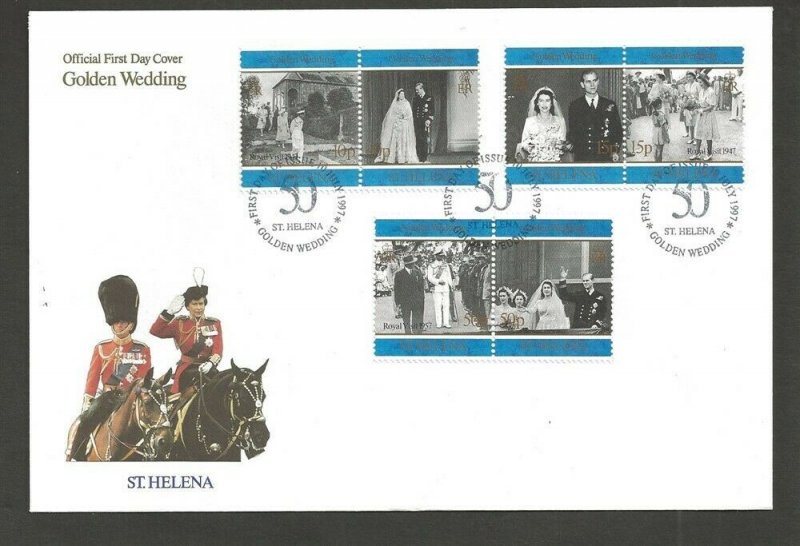 1997 Scouts Girl Guide St Helena QEII Golden Wedding FDC