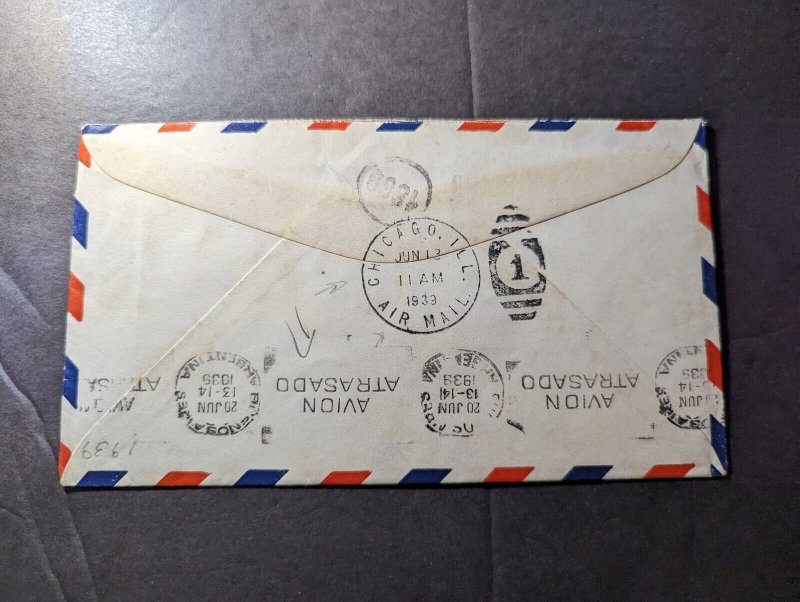 1939 USA Airmail Cover Chicago IL to Buenos Aires Argentina