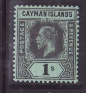 Cayman Is.-Sc#46- id13-unused NH og 1sh blk,grn KGV-1913-