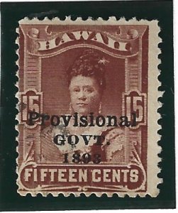 HAWAII Scott #70 Used 15c O/P in Black 2019 CV $35.00