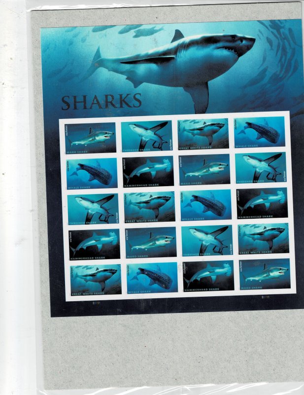 Sharks Forever US Postage Sheet #5223-27 VF MNH