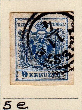 Austria, Sc 5e, Used, 1850, Coat of Arms (Type III) Trieste Cancel