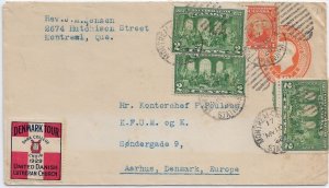 1928 Montreal, Canada to Aarchus, Denmark 1c, 3 x 2c Confederation ... (56869)