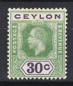 Ceylon - 1912 KGV 30c Sc# 208 - MH (8628)