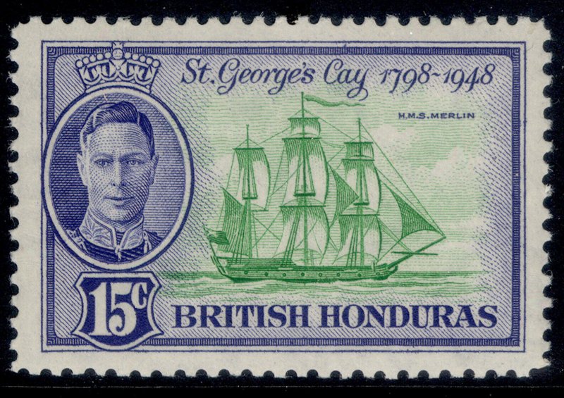 BRITISH HONDURAS GVI SG171, 15c, M MINT.