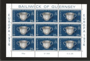 GUERNSEY SC# 136  MINISHEET/9  FVF/MNH 1976