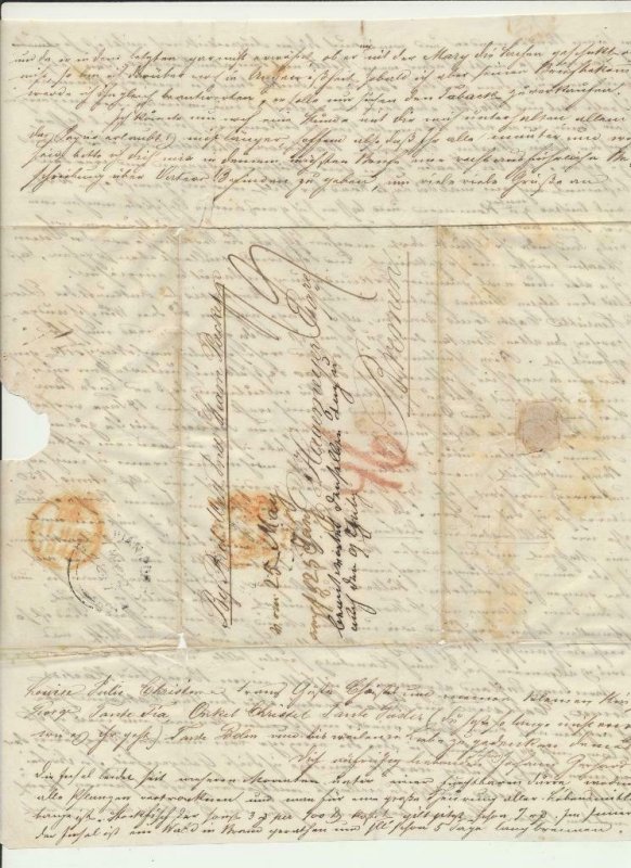 PUERTO RICO-GERMANY 1847 LETTER BRITISH PO IN SAN JUAN VIA ST THOMAS & S'HAMPTON