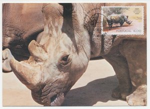 Maximum card Poland 1984 Rhinoceros - Elephant