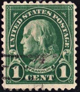 SC#552 1¢ Franklin (1923) Used