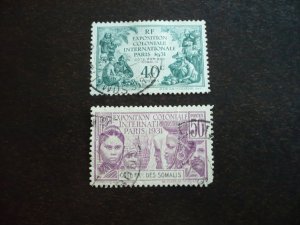 Stamps - Somali Coast-Scott# 135-136 - Used Part Set of 2 Stamps