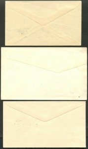 AFGHANISTAN Sc#392-3, 415-6, 425-6 1951-54 Three Cpl Sets on Rare Unaddr FDCs