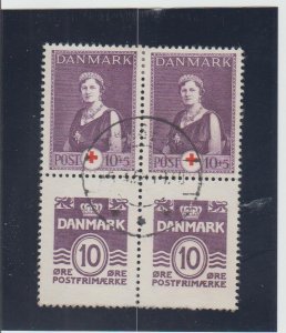 Denmark  Scott#  230b  Used Booklet Pane  (1938)