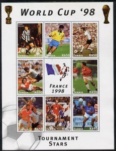 ZAMBIA - 1998 - World Cup Tournament Stars - Perf 8v Sheet - Mint Never Hinged