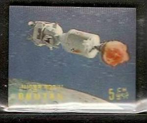 Bhutan 1967 Exotica, 3D Stamp, Space Shuttle, Astronuts, Lunar  # 2389