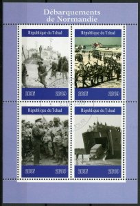 Chad 2019 CTO WWII WW2 Normandy Landings D-Day 4v M/S Military Ships Stamps