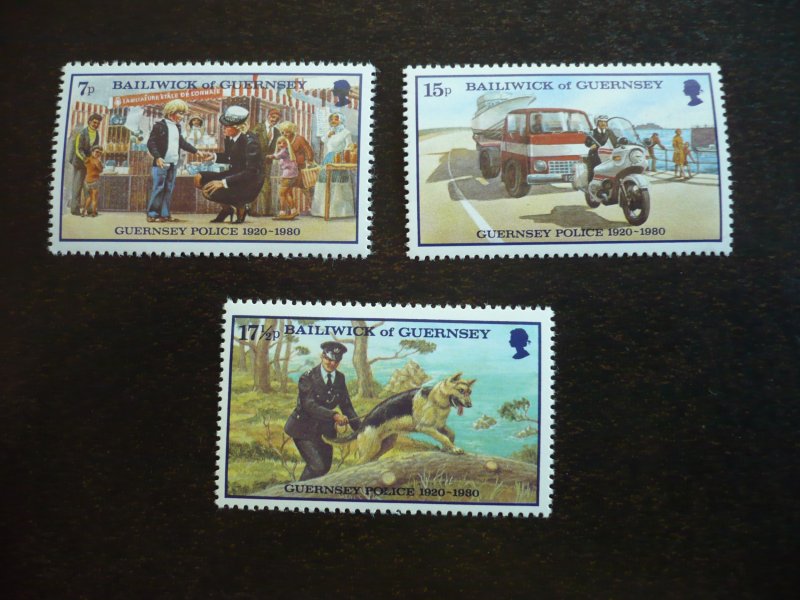 Stamps - Guernsey - Scott# 204-206 - Mint Never Hinged Set of 3 Stamps