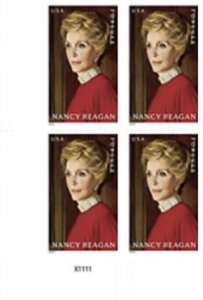 US Nancy Reagan NDC LL Plate Block of 4 Stamp. Pre-Order. Ships 18 July 2022 MNH