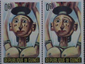 ​GUINEA-1965 SC#363 YOKI-WOODCAVED STATUETTE A NUDE GIRL-BOKE MNH-PAIRS VF