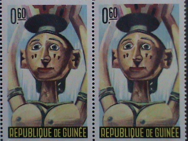 ​GUINEA-1965 SC#363 YOKI-WOODCAVED STATUETTE A NUDE GIRL-BOKE MNH-PAIRS VF