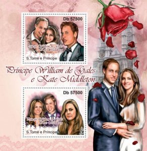 SAO TOME - 2011 - William and Kate - Perf 2v Sheet - Mint Never Hinged