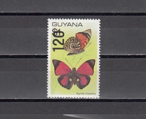 Guyana, Scott cat. 1913. Butterfly value o/printed with 120.