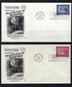 UN New York 112-113 Space Fleetwood Set of Two U/A FDCs