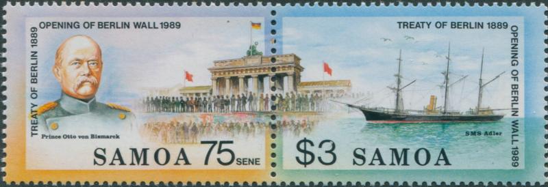 Samoa 1990 SG844-845 Treaty of Berlin set MNH