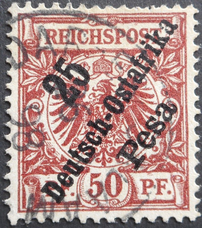 German East Africa 1896 Twenty Five Pesa with DAR ES SALAM postmark