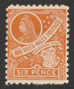 NEW SOUTH WALES 1905 QV Centenary 6d, perf 11. ACSC N41 cat $750.