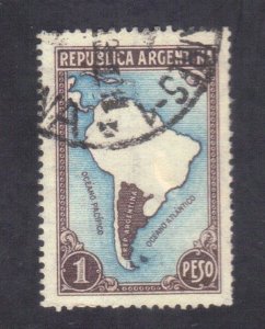 ARGENTINA  SCOTT #446 USED 1p 1937